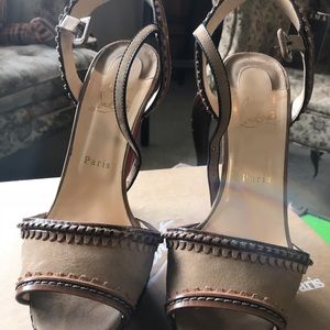 Christian Louboutin neutral high heeled sandal